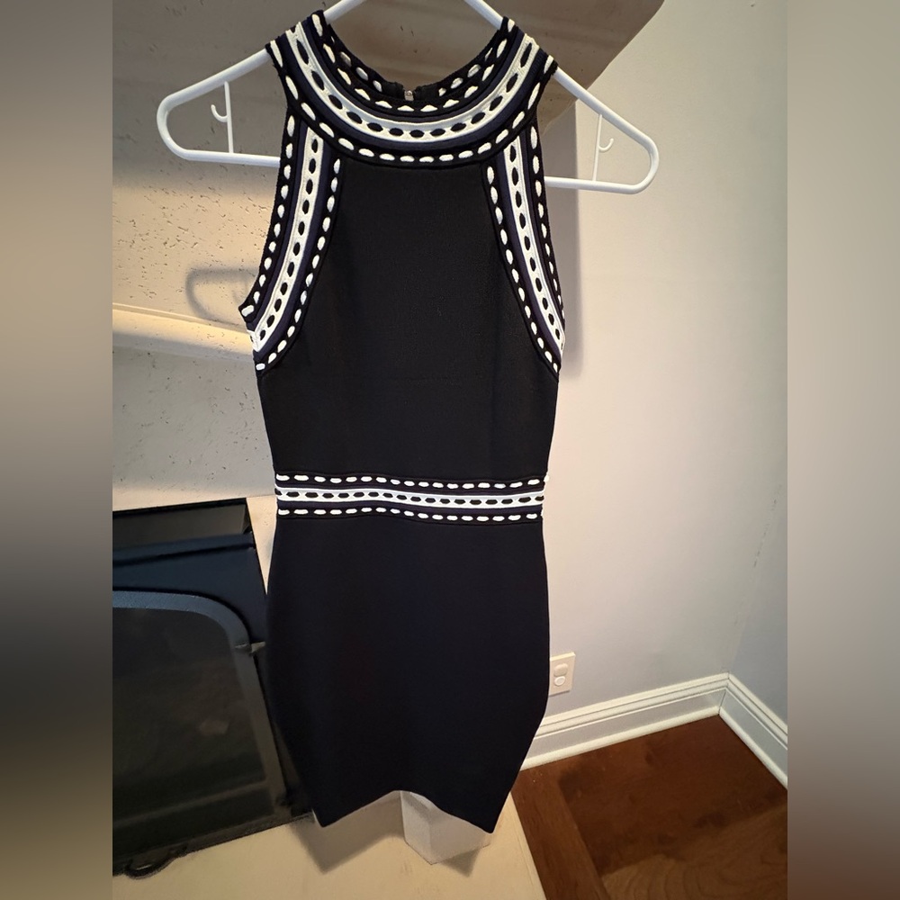 Milly! Black and White Sleeveless Sheath Dress